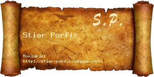 Stier Porfir névjegykártya